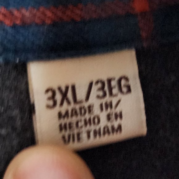 Weatherproof Cream/Blue Plaid Flannel Button Down Shirt Size 3XL - Picture 8 of 14